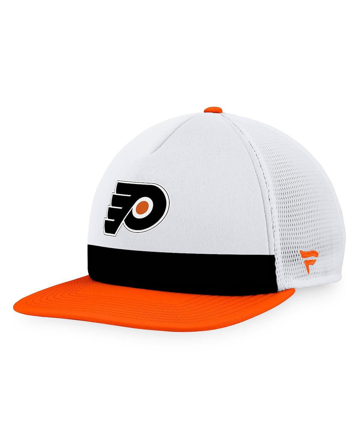 

Мужская регулируемая кепка Trucker Snapback белого и оранжевого цвета с фирменным логотипом Philadelphia Flyers Special Edition 2.0 Fanatics