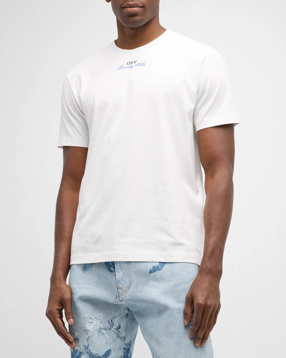 

Мужская футболка Beverly Hills City Off-White, цвет White Blue