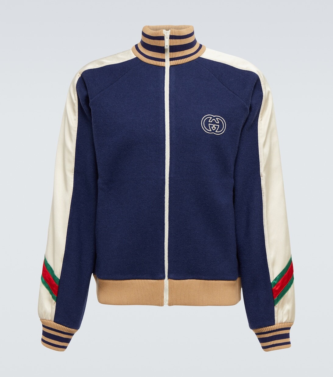 

Спортивная куртка из шерстяного джерси Interlocking G Gucci, разноцветный