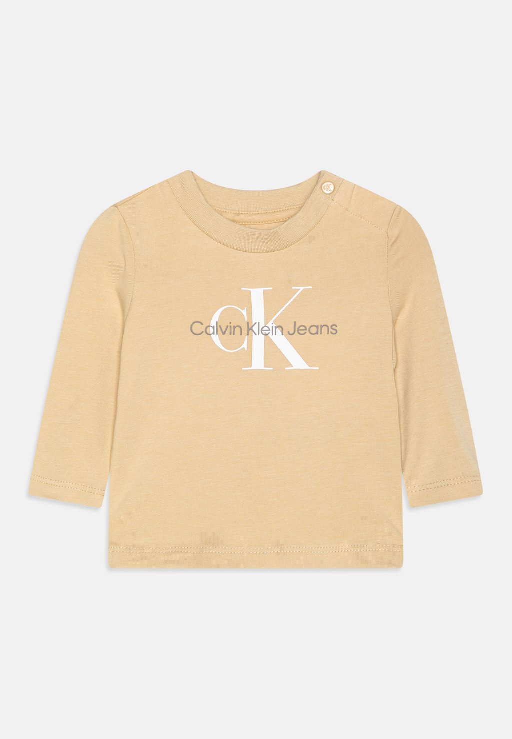 

Топ с длинным рукавом Baby Monogram Unisex Calvin Klein, бледно-хаки