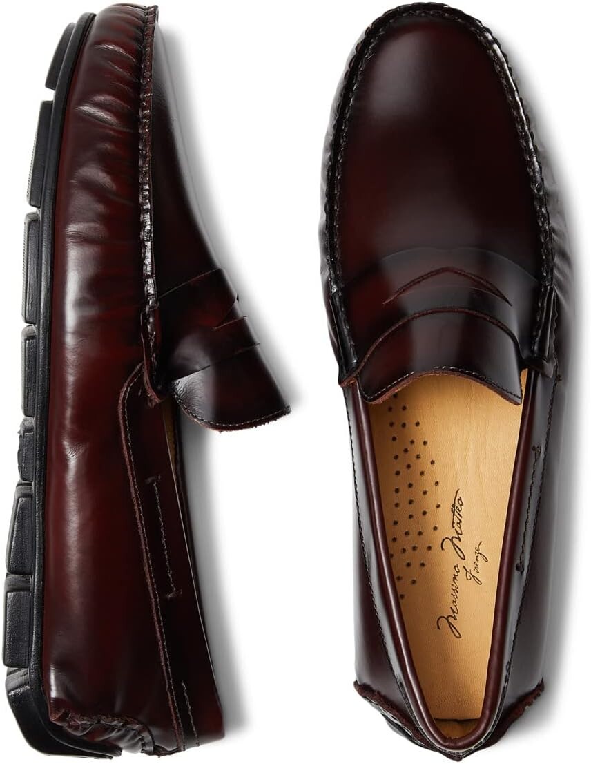 

Лоферы Box Leather Penny Loafer Massimo Matteo, цвет Burgundy