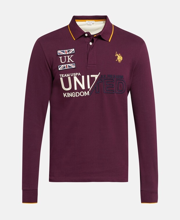 

Рубашка-поло с длинными рукавами U.S. Polo Assn., бордо