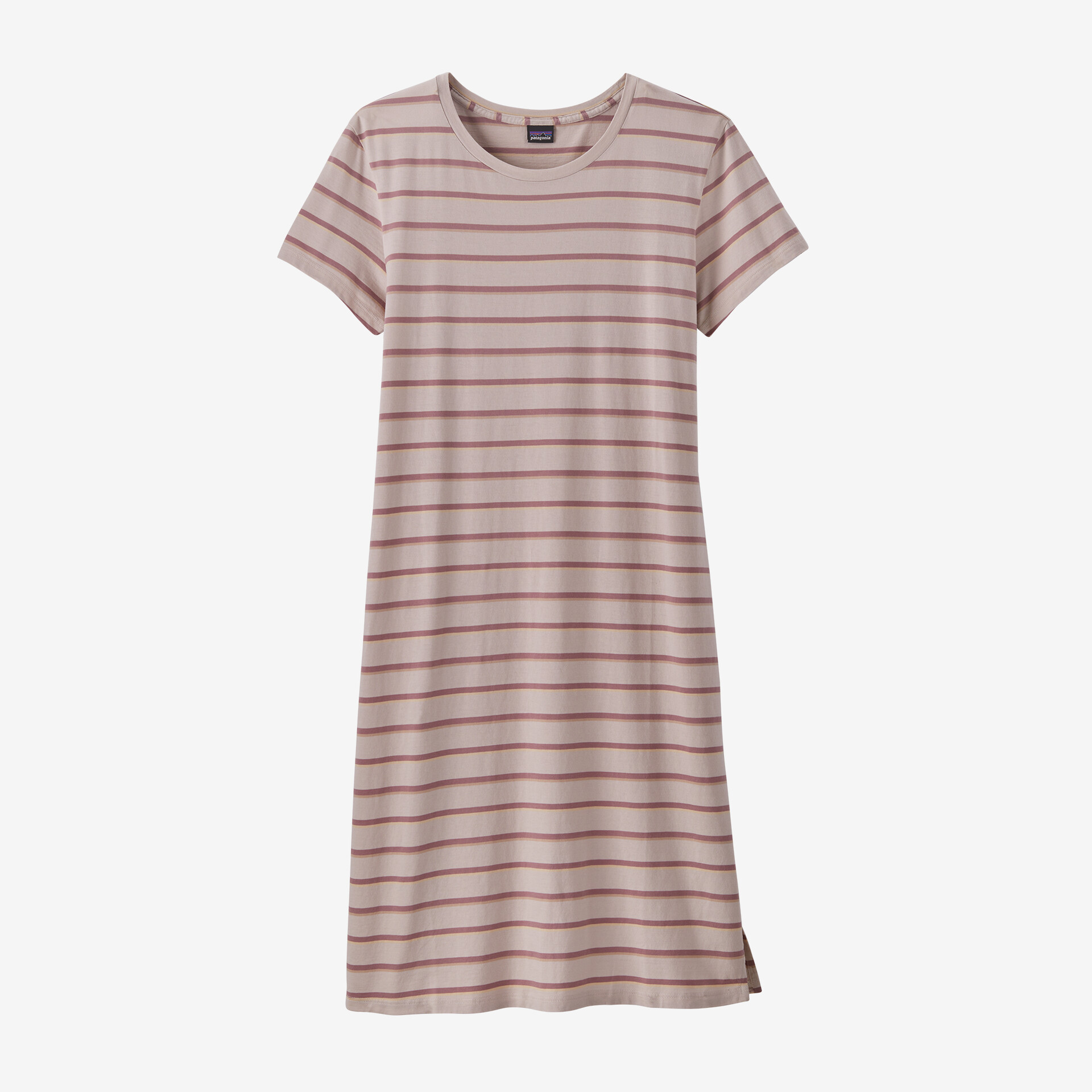 цена Женское платье-футболка из органического сертифицированного регенеративного хлопка Patagonia, цвет Sunset Stripe: Shroom Taupe