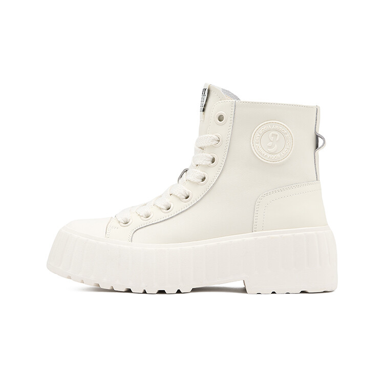 

Кеды, скейтборд обувь женская высокая Josiny, цвет Off-white (thin pile)