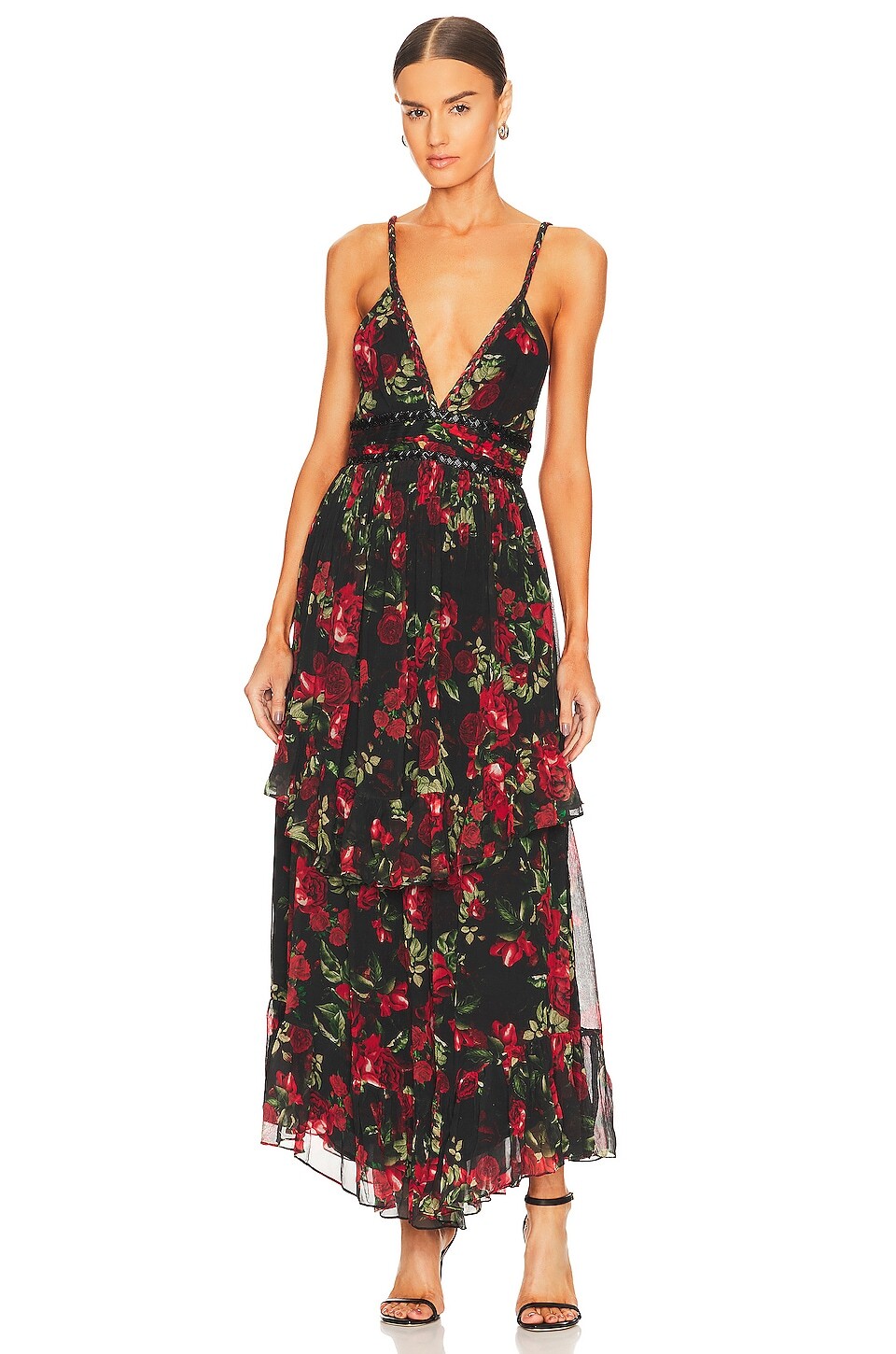 

Платье ROCOCO SAND Maxi, цвет Black & Red Roses