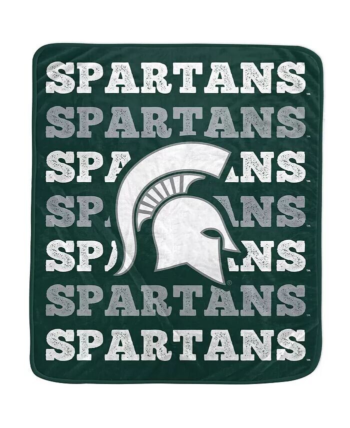

Плюшевое одеяло Spartans с логотипом штата Мичиган, 60 x 70 дюймов Pegasus Home Fashions, зеленый
