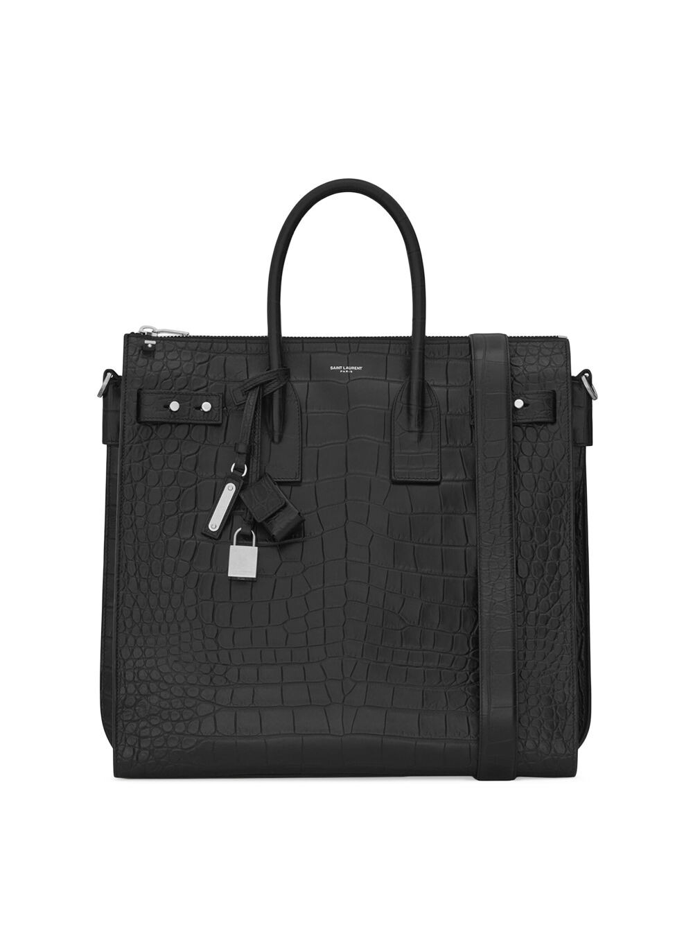 

Сумка Sac De Jour Northsouth из кожи с тиснением под крокодила Saint Laurent, черный
