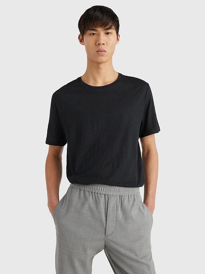 

Однотонная льняная футболка Tommy Hilfiger