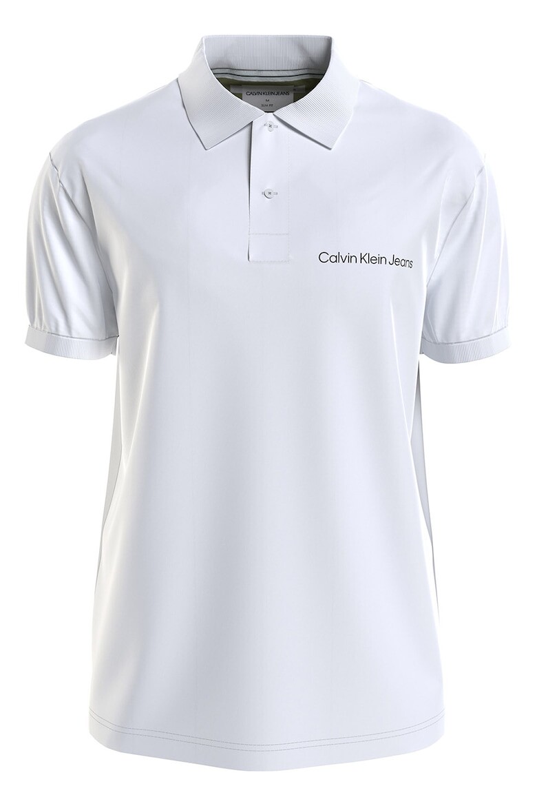 

Узкая футболка с воротником Calvin Klein Jeans, белый