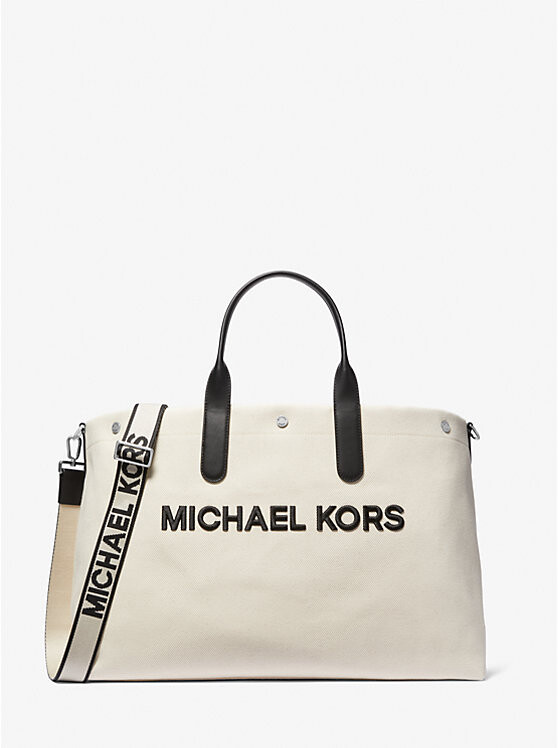

Большая большая сумка-тоут Brooklyn из хлопковой парусины Michael Kors Mens, белый