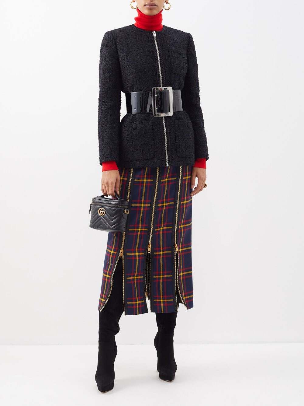 

Твидовый жакет с тесьмой Gucci, черный
