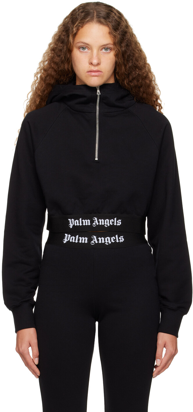 

Черный худи на молнии Palm Angels