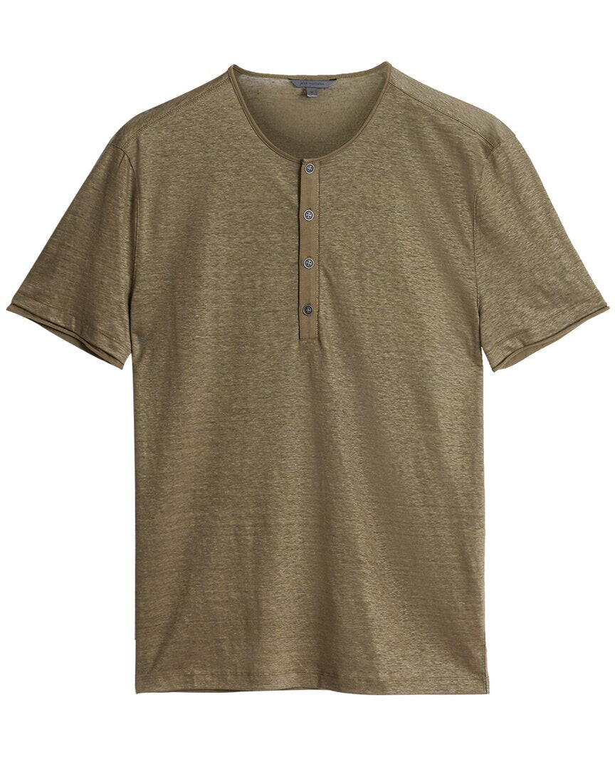 

Льняная футболка стандартного кроя John Varvatos Bleecker, зеленый