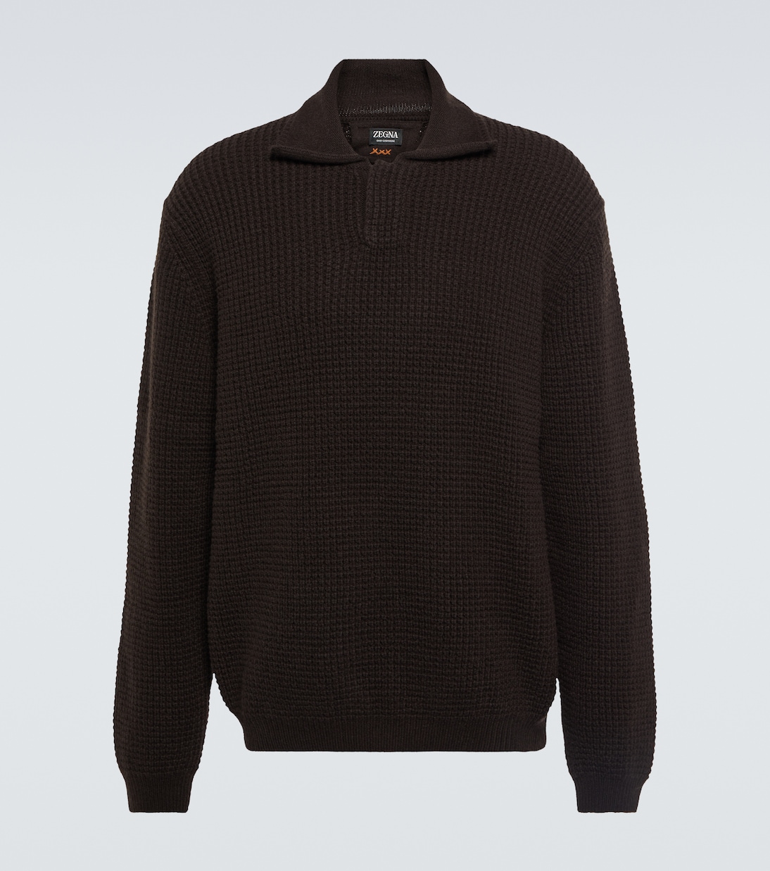 цена Кашемировый свитер-поло oasi Zegna, коричневый