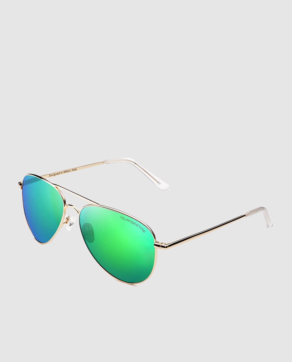 цена Солнцезащитные очки-авиаторы Clandestine в металлической золотистой оправе Clandestine, золотой