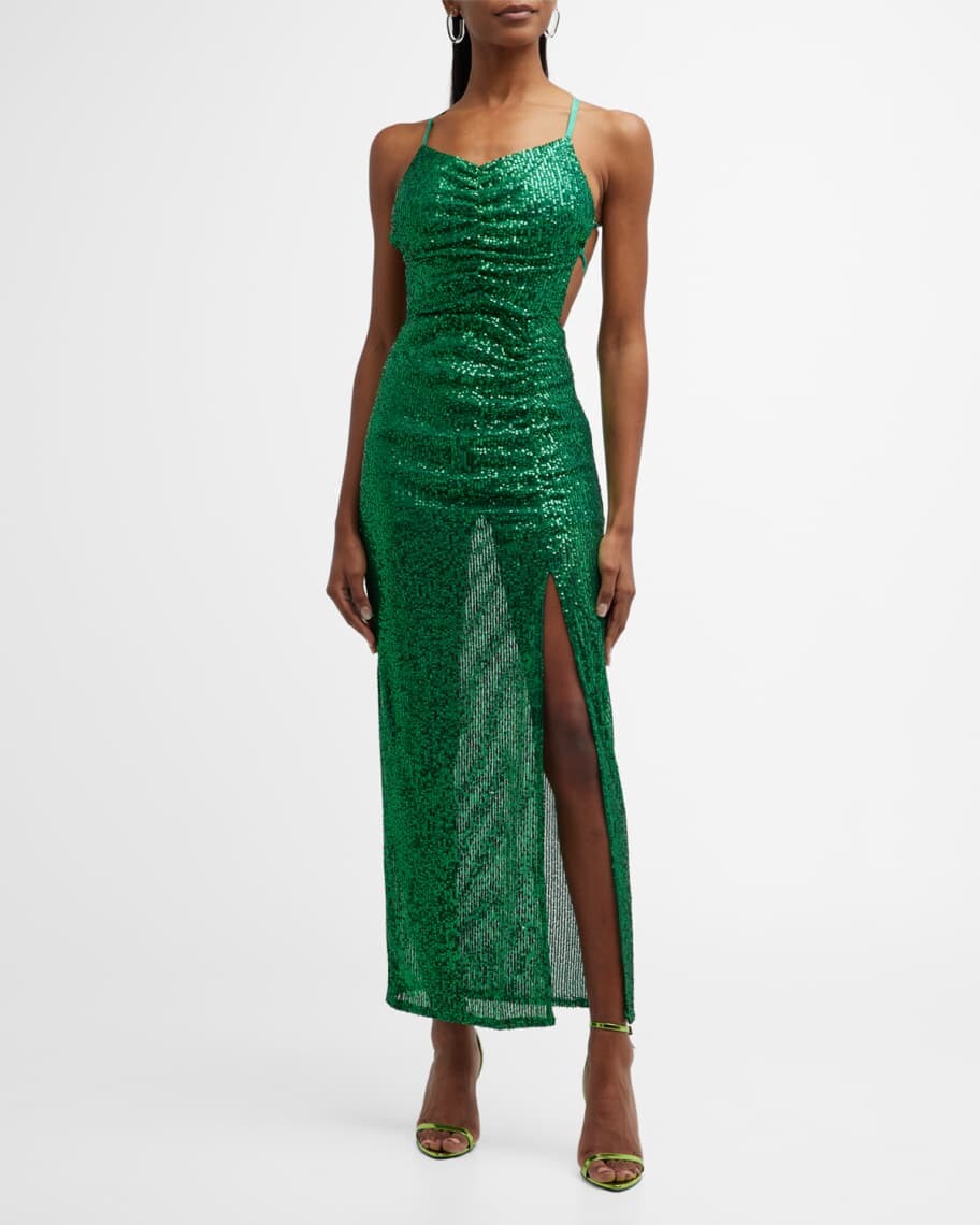 

Платье макси с пайетками и рюшами LACE The Label