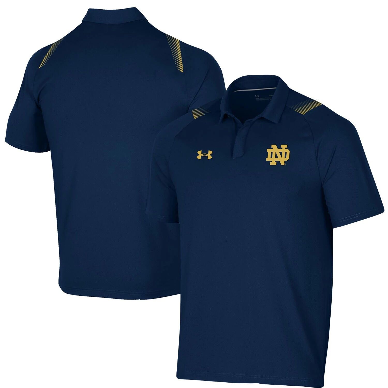 

Мужское поло Under Armour темно-синего цвета Notre Dame Fighting Irish 2021 Sideline Performance