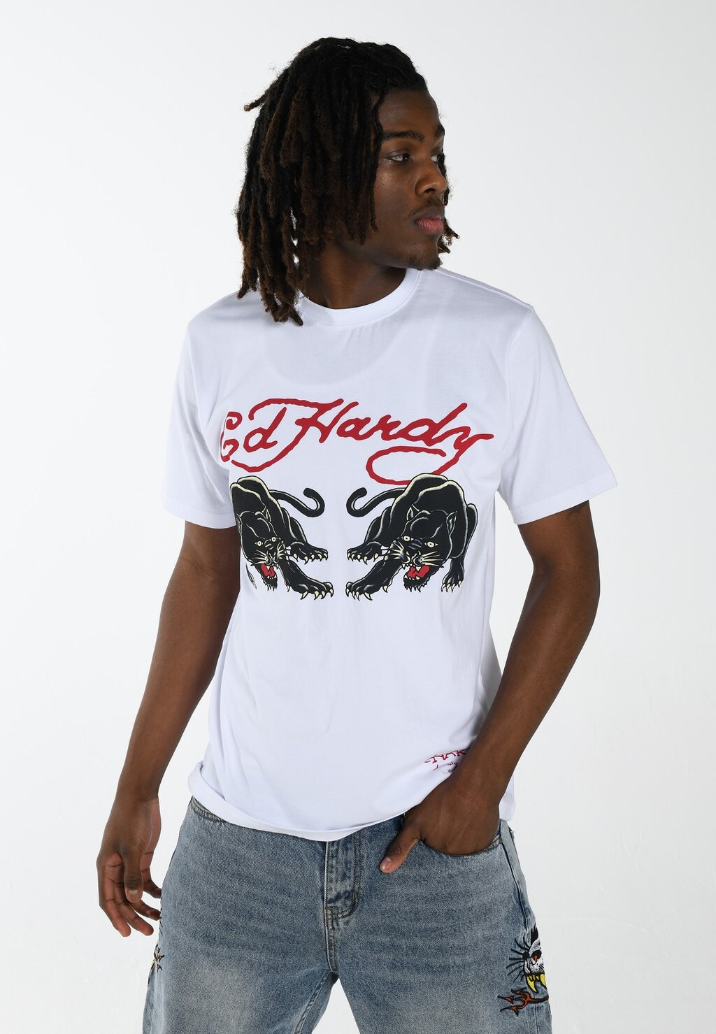 

Футболка с принтом Double Panther Ed Hardy, белый