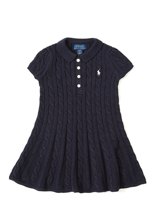

Платье для девочки темно-синего цвета с логотипом Polo Ralph Lauren