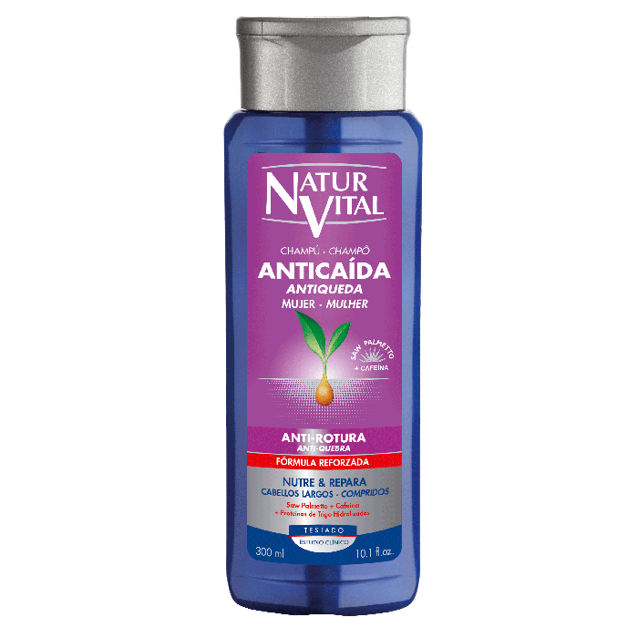 

Шампунь champú anticaída cabellos largos Naturvital, объем 2 x 300 мл