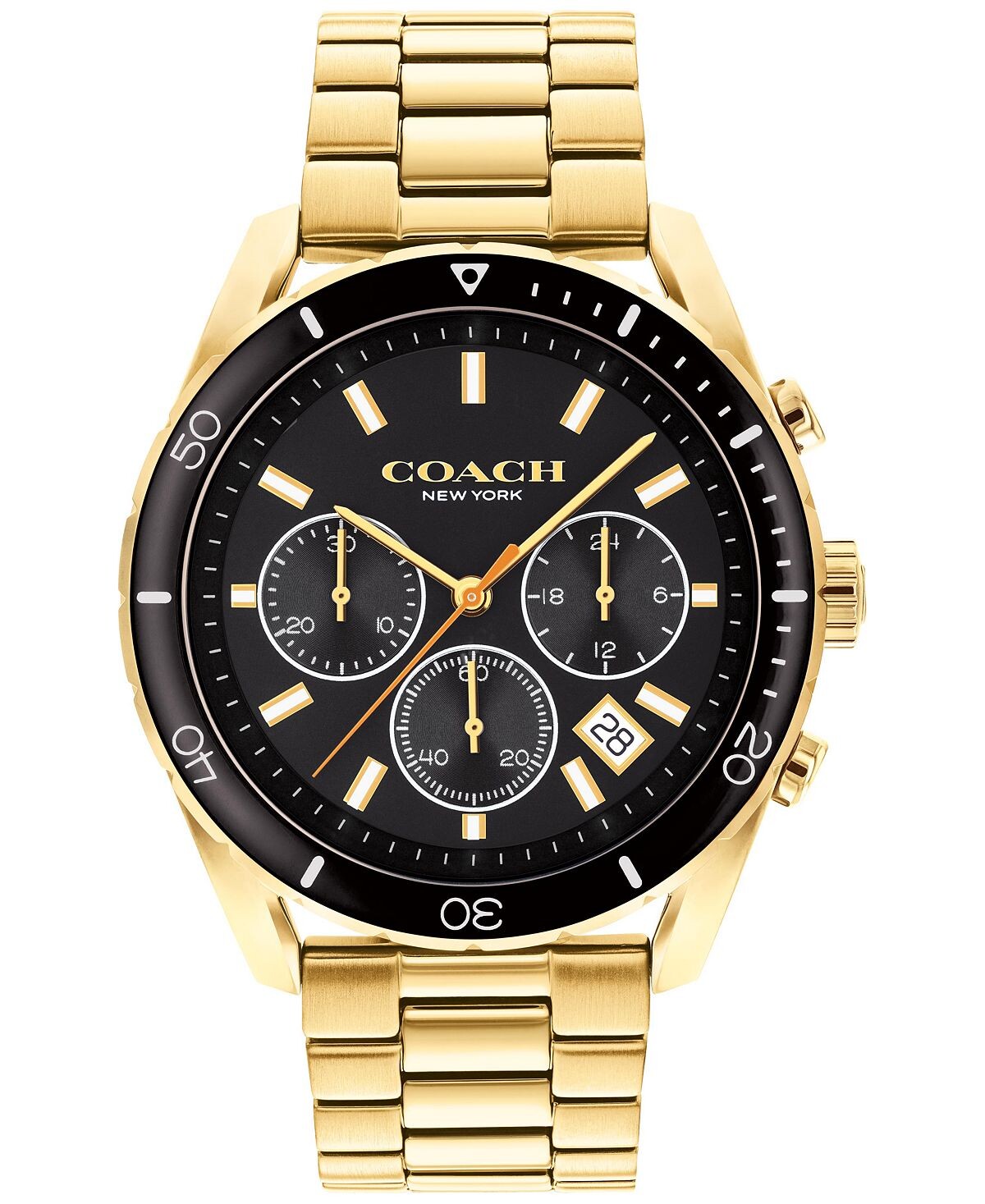 

Мужские часы Preston Chronograph с золотистым браслетом 44 мм COACH