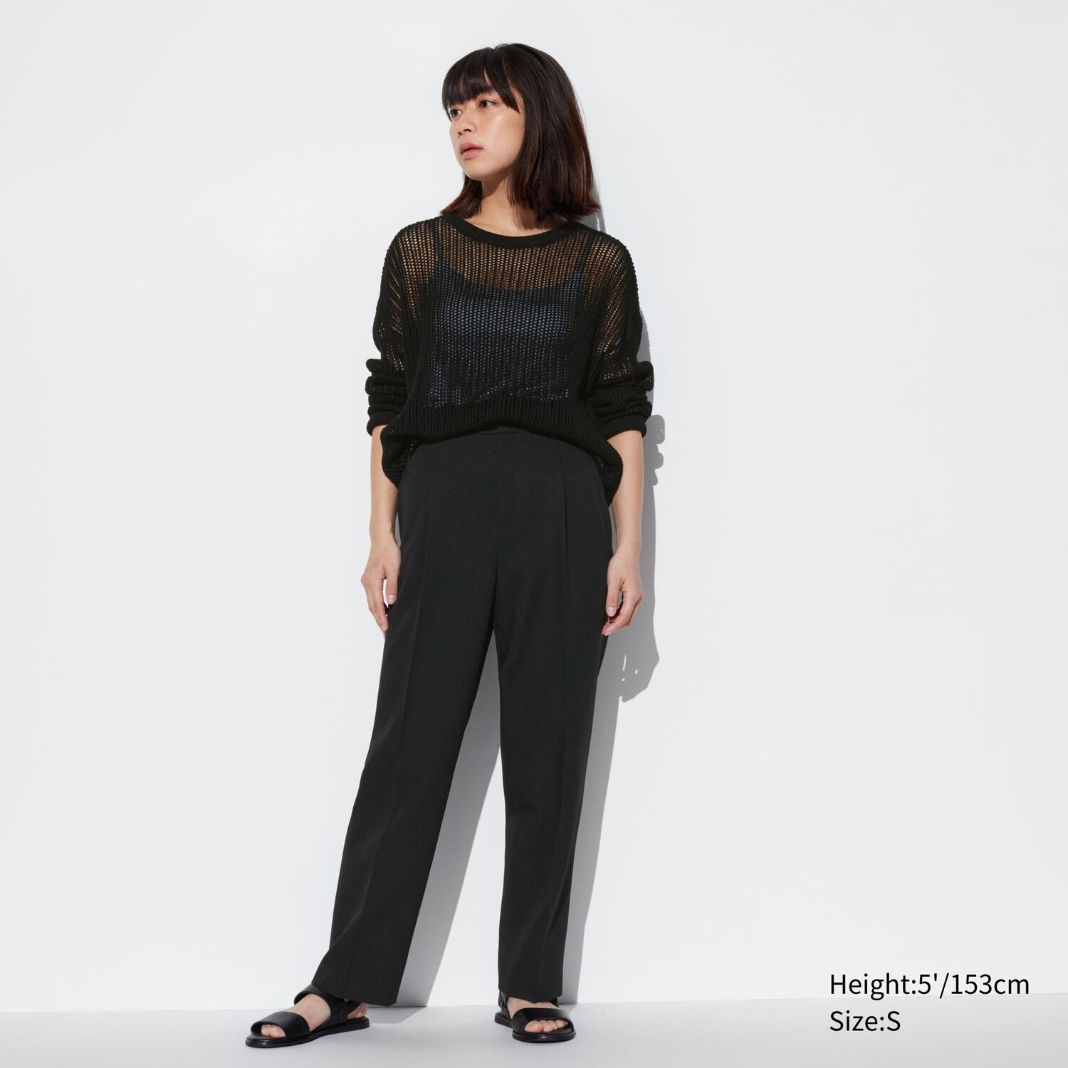 

Брюки со склисами airsense (короткие) UNIQLO, черный