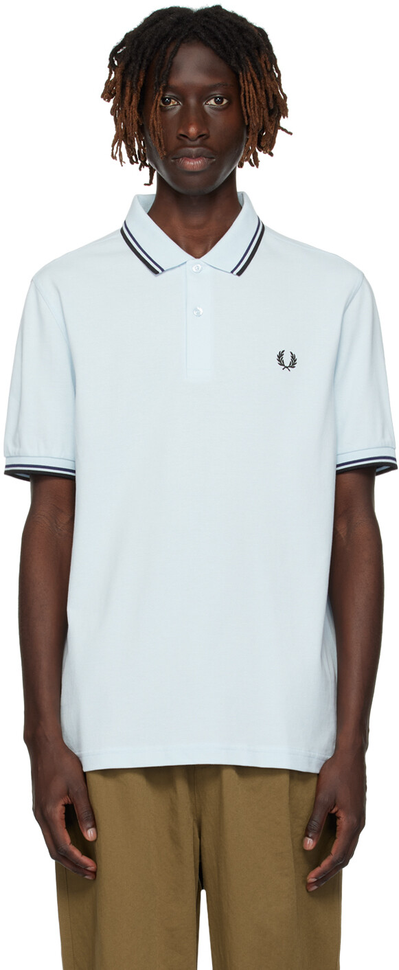 

Синяя футболка-поло с двумя кончиками Fred Perry, Синий, Синяя футболка-поло с двумя кончиками Fred Perry