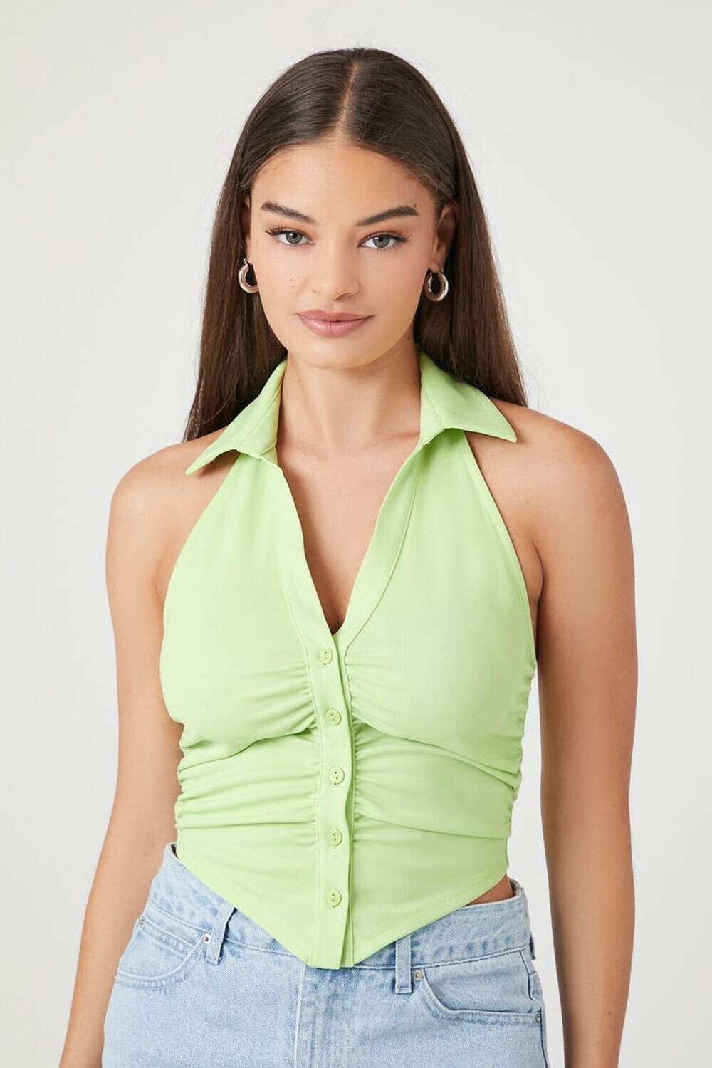 

Топ с бретельками на бретельках со сборками Forever 21