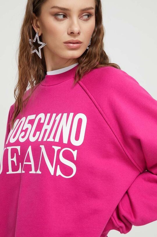 

Хлопковая толстовка Moschino Jeans, розовый