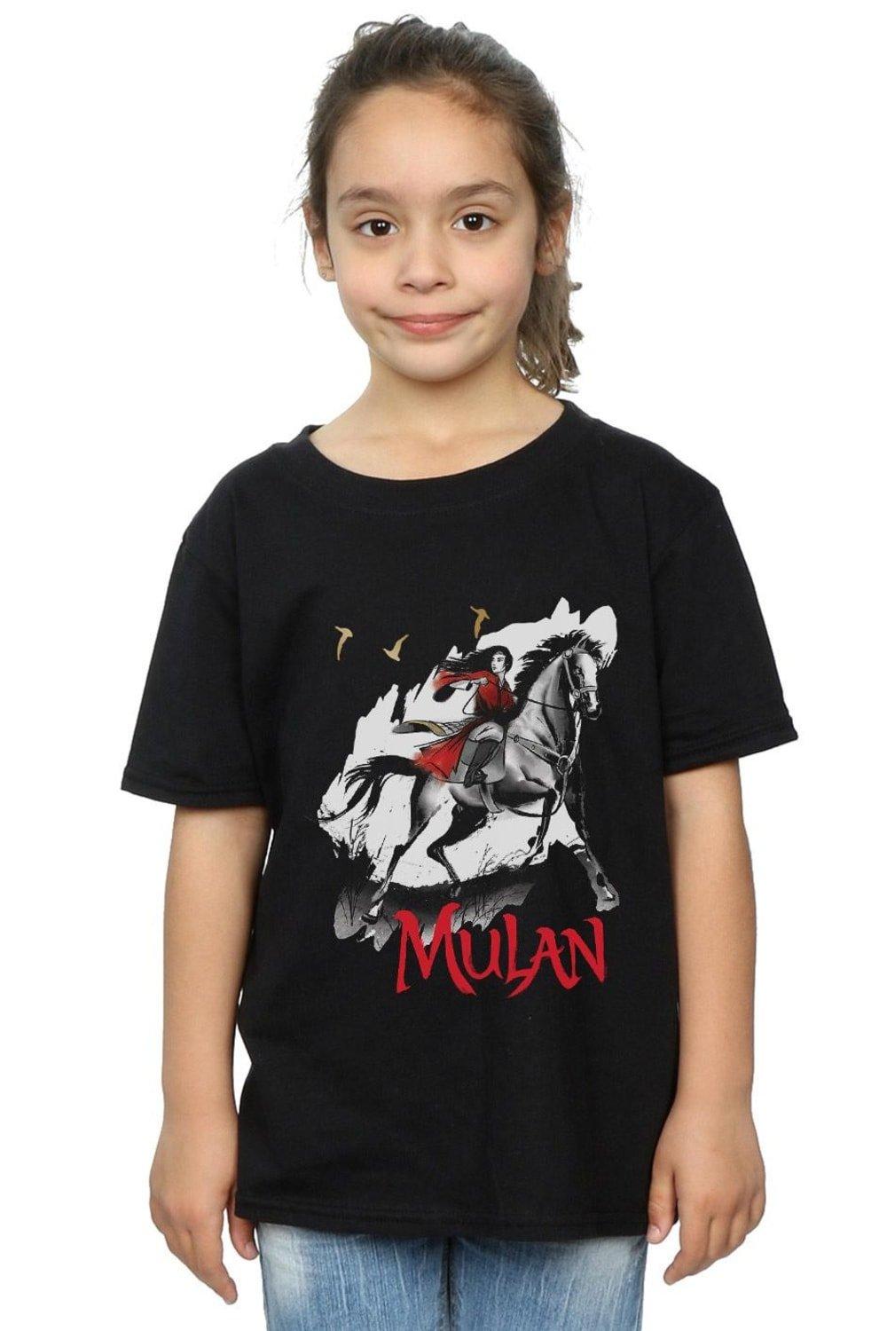 Хлопковая футболка Mulan Movie Stride Disney, черный