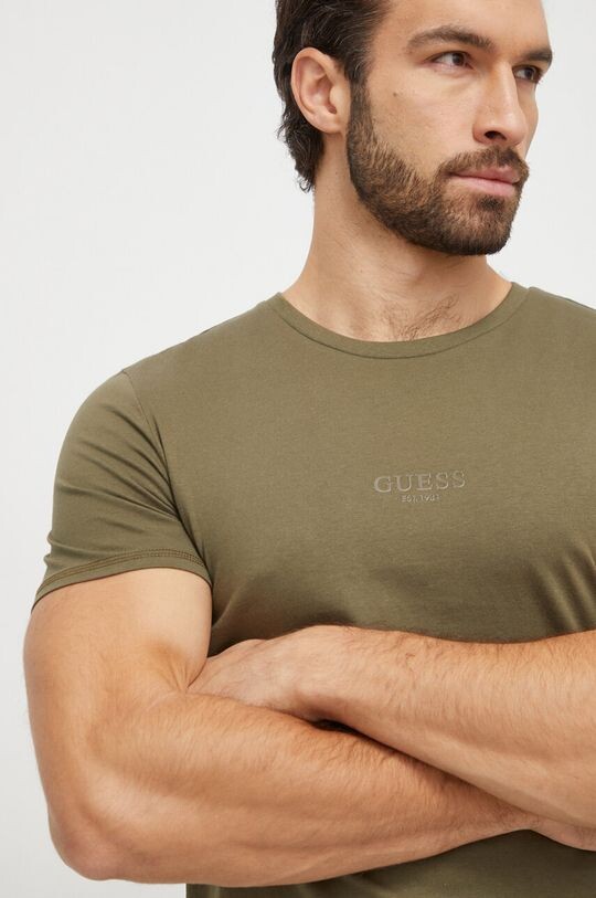 

Хлопковая футболка Guess, зеленый