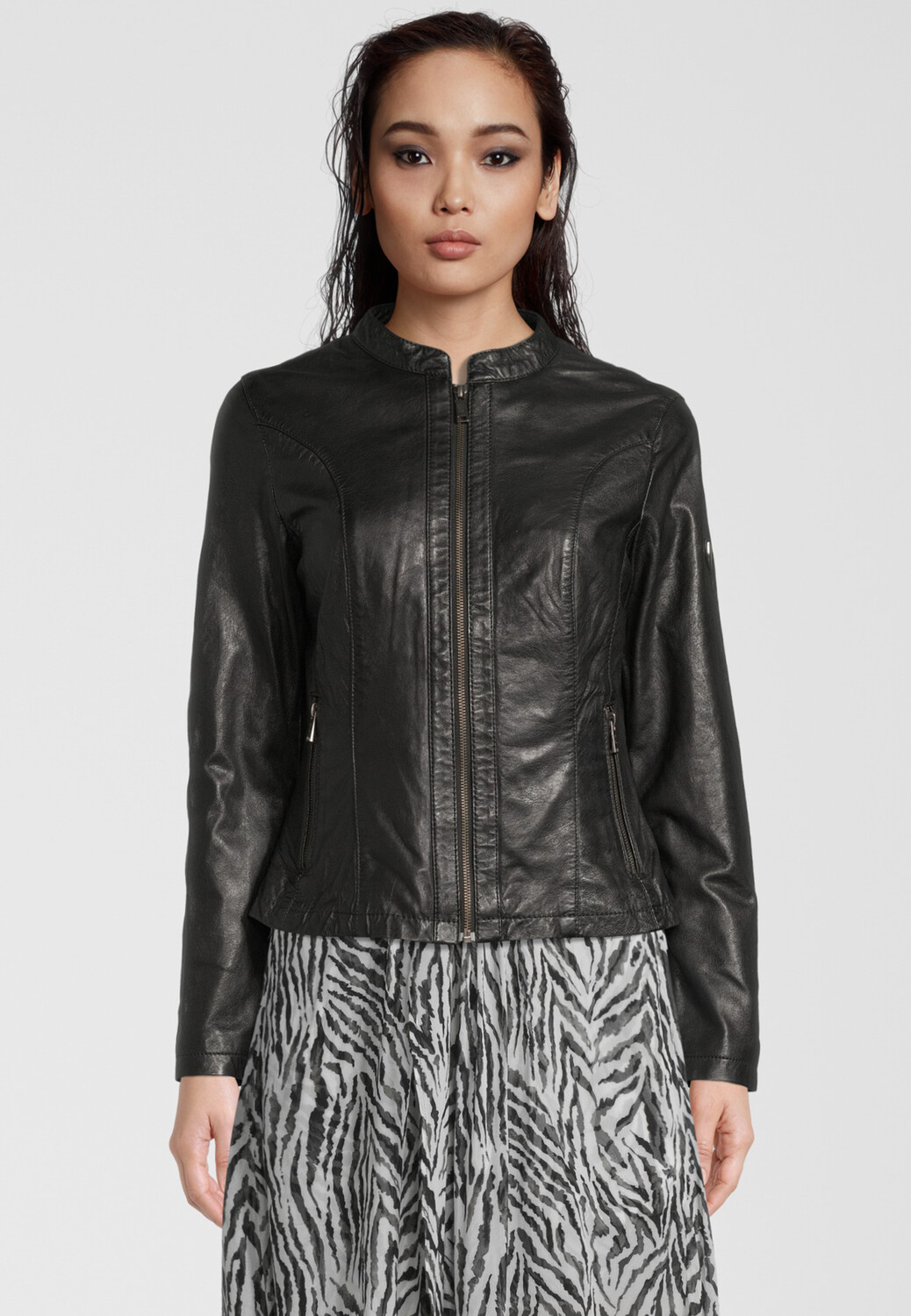 

Кожаная куртка H.I.S mit Label Detail, молочно черный