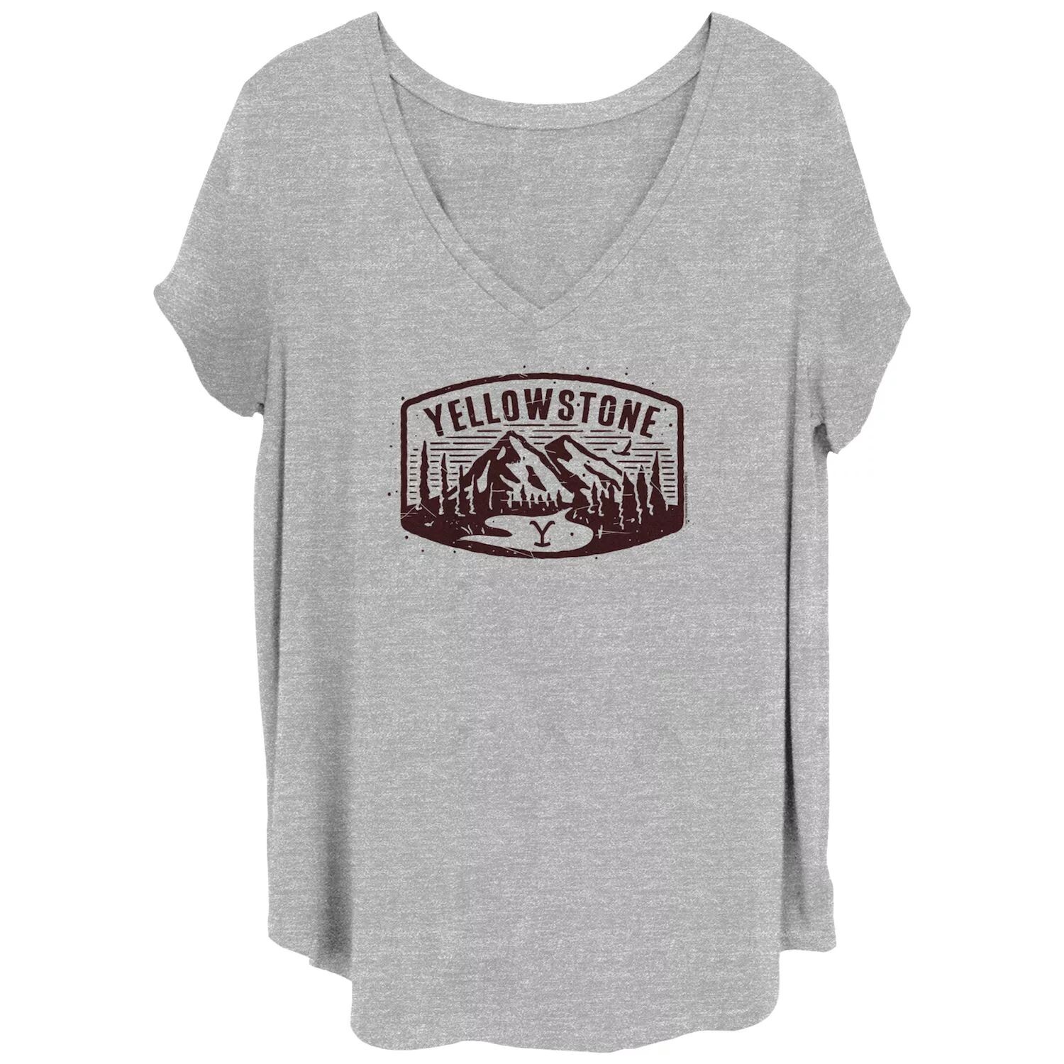 

Футболка с V-образным вырезом и графическим логотипом Juniors' Plus Yellowstone Mountains Licensed Character