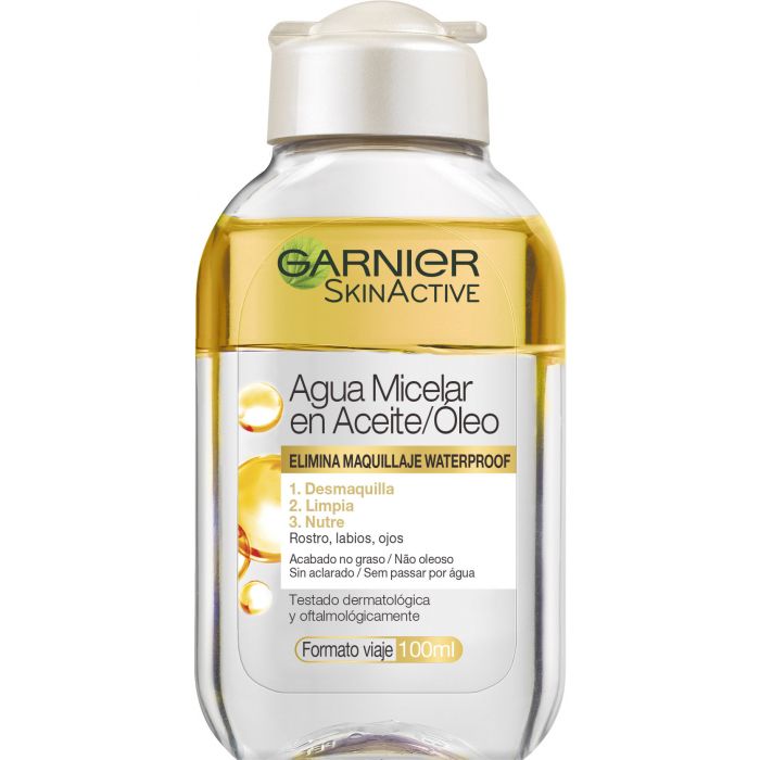 Мицеллярная вода Skin Active Agua Micelar en Aceite Garnier, 100 ml garnier skin active repairing eye mask