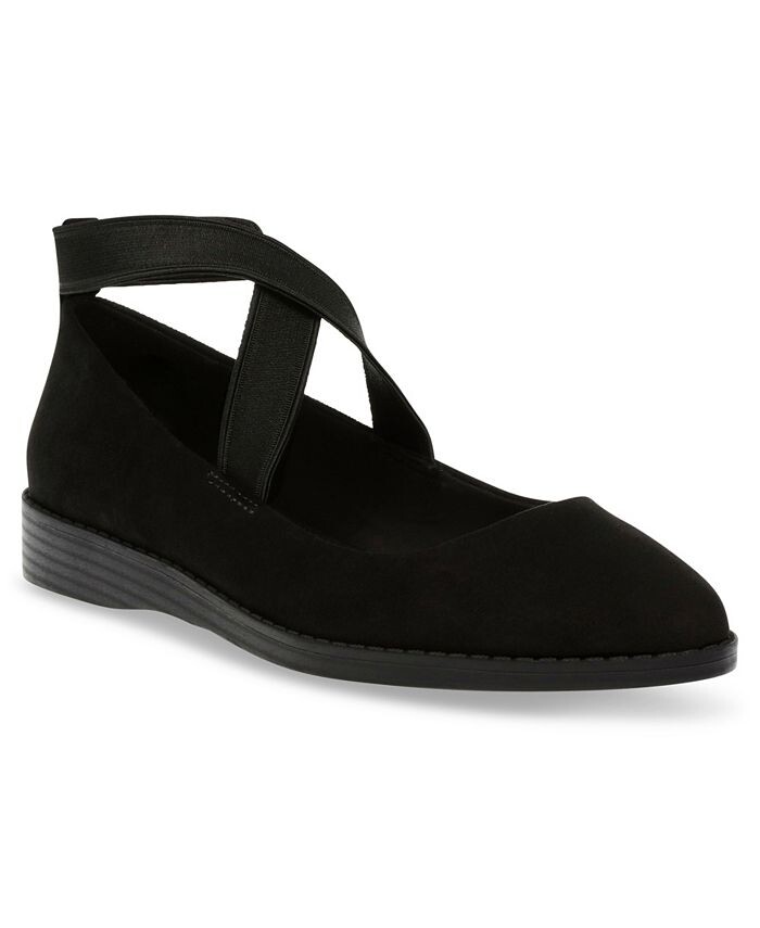 

Женские туфли на плоской подошве с эластичными ремешками Saige Anne Klein, цвет Black Microsuede