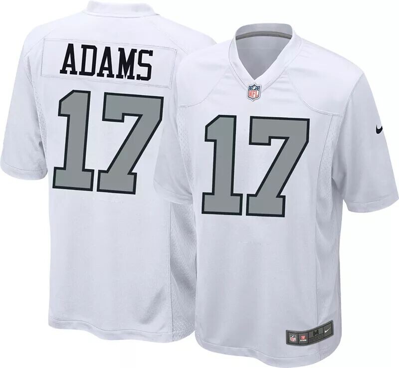 

Мужская футболка Nike Las Vegas Raiders Davante Adams #17 альтернативного белого цвета