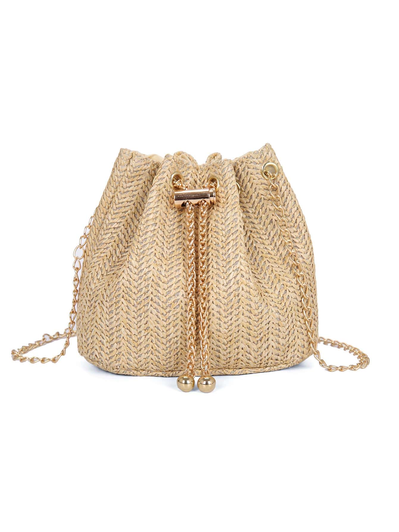 Минималистичная соломенная сумка цвета хаки с ремешком-цепочкой для модного отпуска, хаки