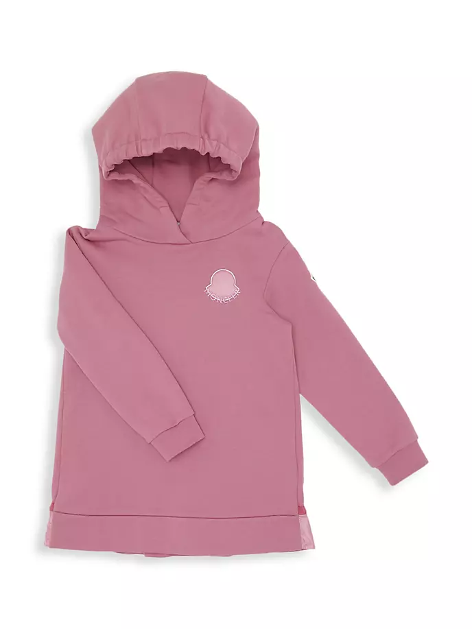 

Платье-толстовка с капюшоном и логотипом для маленьких девочек Moncler, розовый