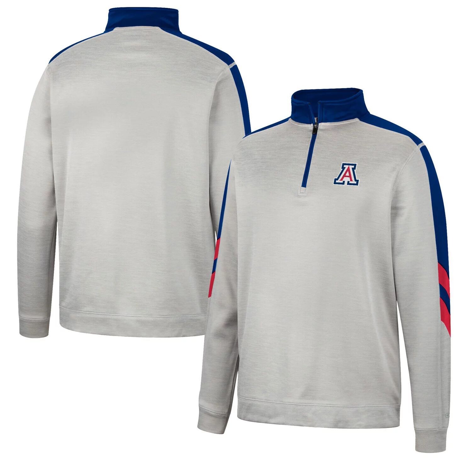 

Мужская серая/темно-синяя флисовая куртка Arizona Wildcats с молнией четверть четверти Colosseum, Синий
