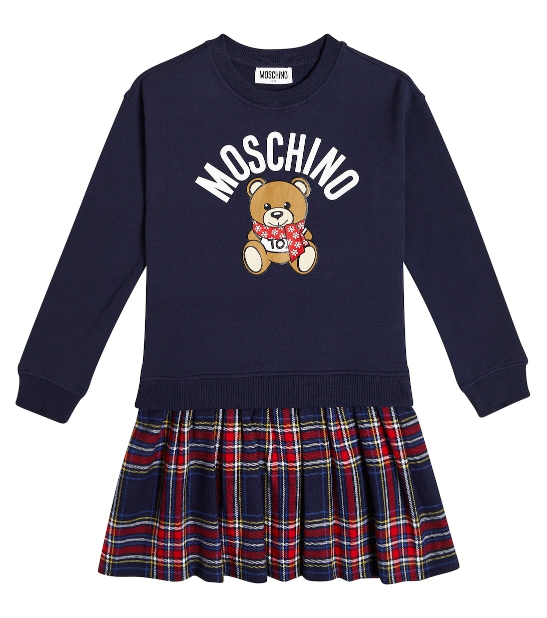 

Платье-толстовка из смесового хлопка с принтом Moschino, разноцветный