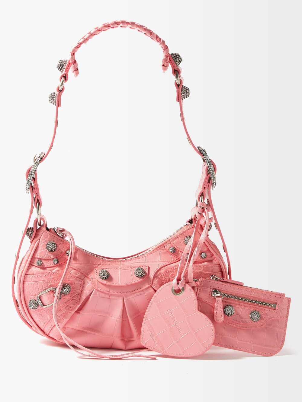 

Сумка на плечо cagole xs из кожи с тиснением под кожу крокодила Balenciaga, розовый