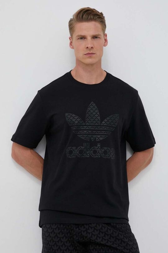 

Хлопковая футболка adidas Originals, черный