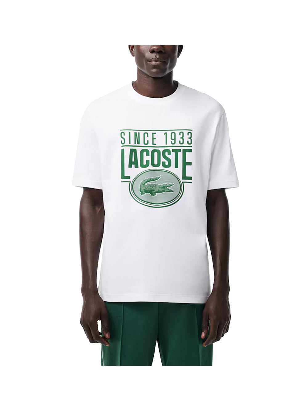 

Белая мужская футболка Lacoste