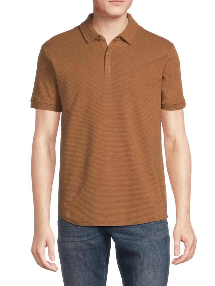 Полосатая рубашка-поло с короткими рукавами Hedge, цвет Walnut