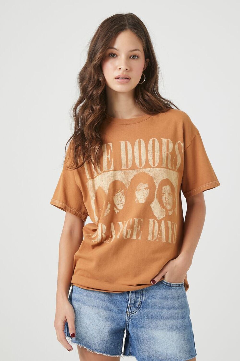 

Объемная футболка с рисунком The Doors Forever 21, ржавый
