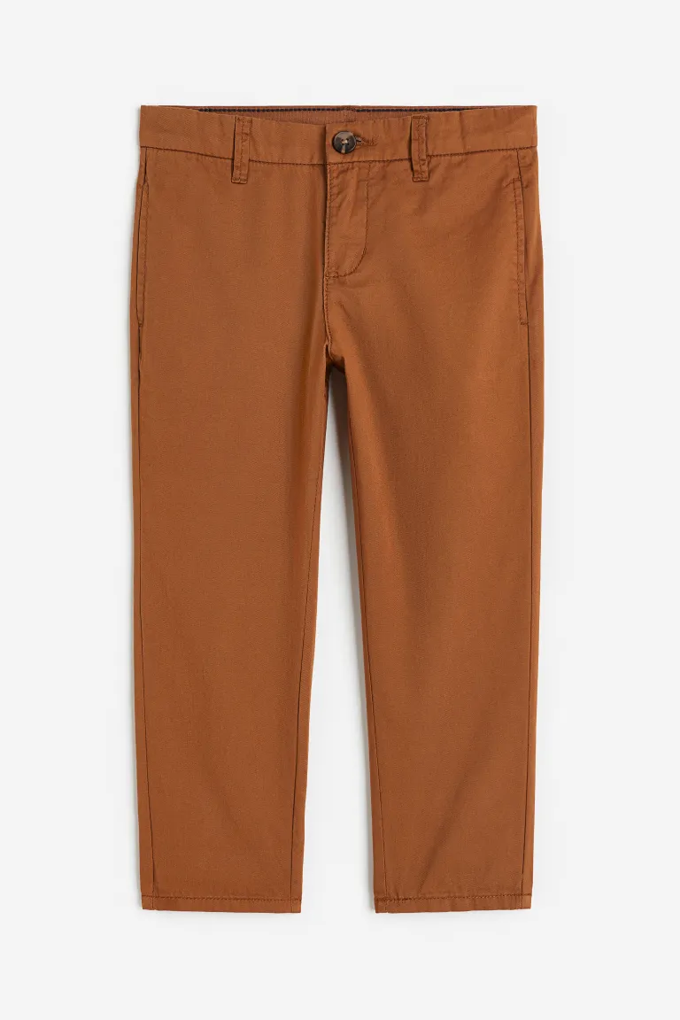 Габардиновые брюки чинос H&M, коричневый
