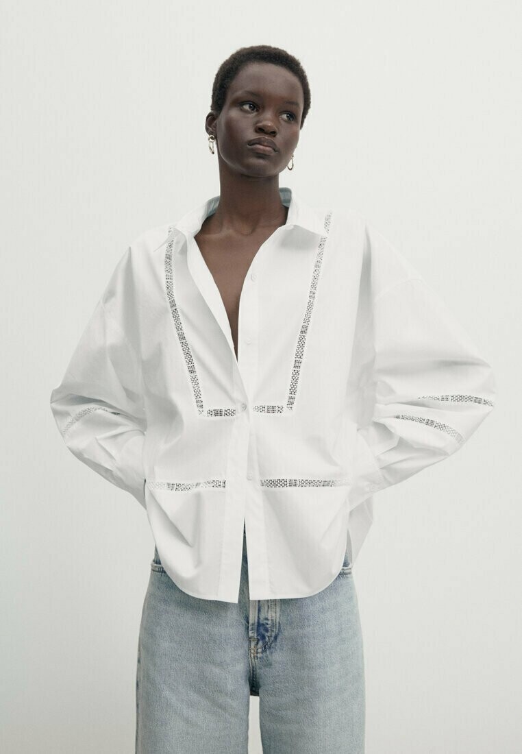 

Блуза на пуговицах Massimo Dutti, белый