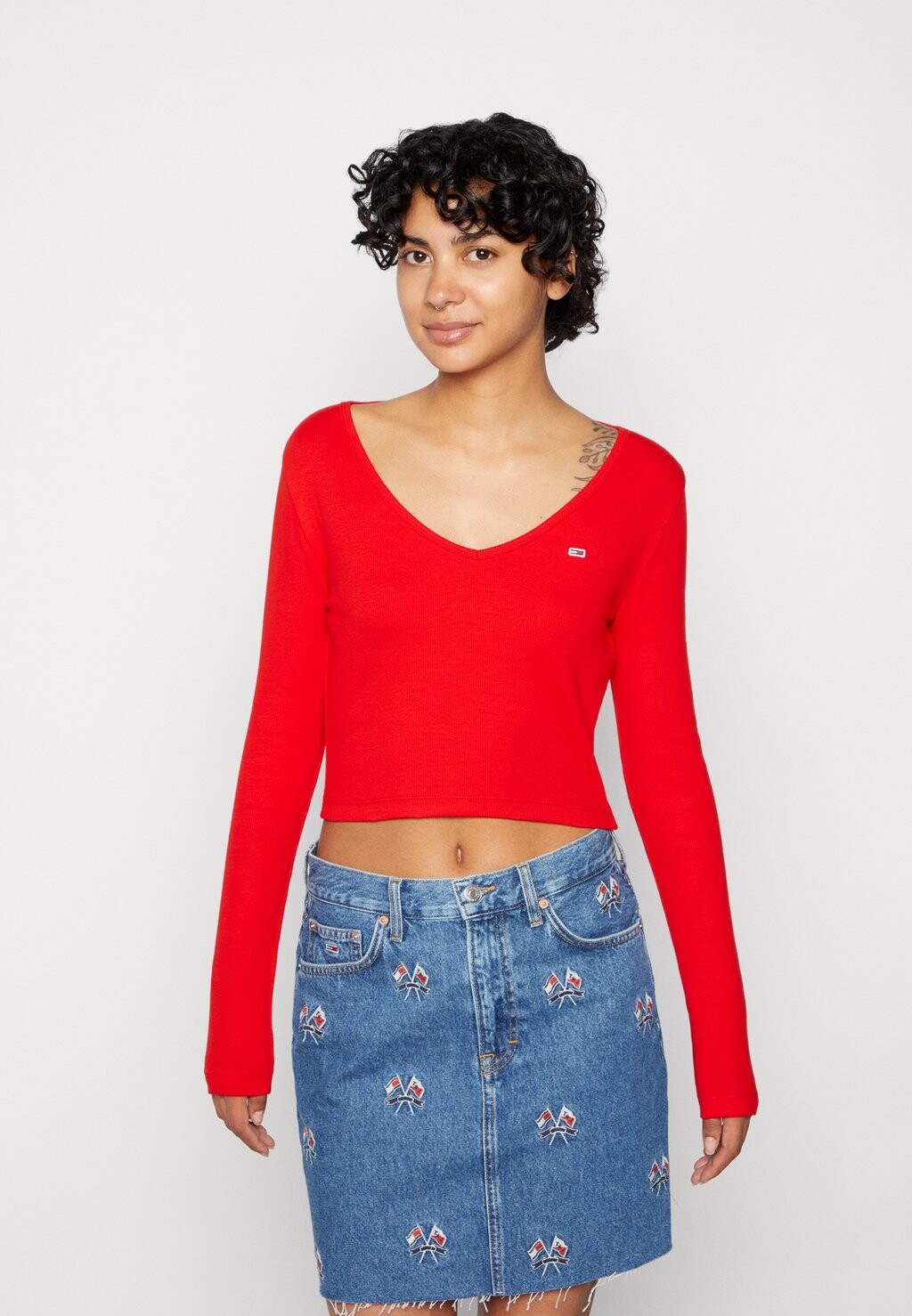 

Рубашка с длинным рукавом Tommy Jeans, темно-малиновый