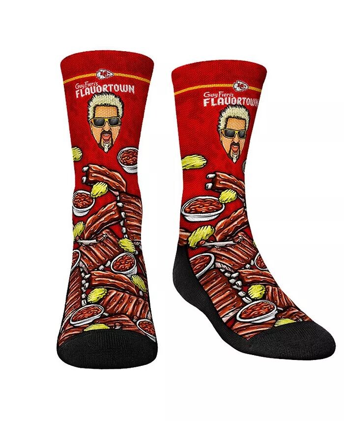 

Молодежные носки для мальчиков и девочек Kansas City Chiefs NFL x Guy Fieri's Flavortown Crew Socks Rock 'Em, красный