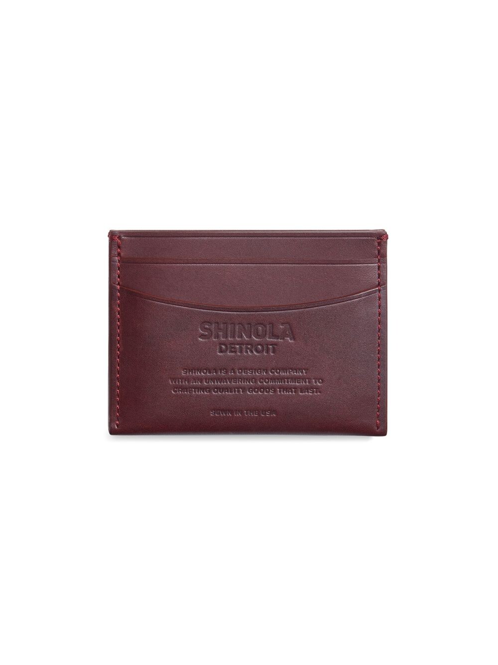

Кожаный карманный футляр для карт Shinola, бордовый